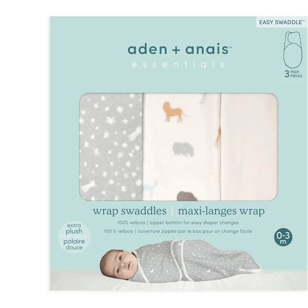 Aden + Anais™ Essential S Easy Swaddle™ Pucksack 1.5 TOG 3-pack Wild Prairie Velboa 0-3 Meses 4 Aden + Anais™ Essential S Easy Swaddle™ Pucksack 1.5 TOG 3-pack Wild Prairie Velboa 0-3 Meses - Imagen 2