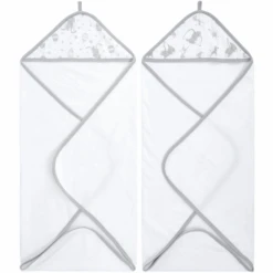 Aden + Anais™ Essential S Hooded Towel Dumbo New Heights 2-pack -Tienda De Cuidado Del Bebé aden anais essential s hooded towel dumbo new heights 2 pack a378456 2