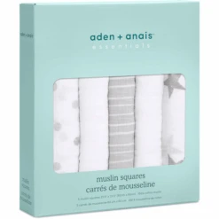 Aden® Manta Para Bebé Dusty Gris Paquete De 5 Unidades -Tienda De Cuidado Del Bebé aden manta para bebe dusty gris paquete de 5 unidades a254479 3