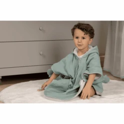 Be Be 's Collection Poncho De Baño De Muselina Verde 2-5 Años -Tienda De Cuidado Del Bebé be be s collection poncho de bano de muselina verde 2 5 anos a324957 4