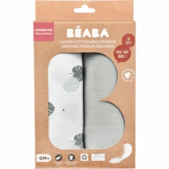 BEABA ® Juego De 2 Paños Para Eructar Gris Mirage /Jungle 120 X 120 Cm -Tienda De Cuidado Del Bebé beaba juego de 2 panos para eructar gris mirage jungle 120 x 120 cm a365383 4