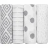 Emma & Noah Paños De Muselina Set De 4 Pastillas Gris 70 X 70 Cm -Tienda De Cuidado Del Bebé emma noah panos de muselina set de 4 pastillas gris 70 x 70 cm a312737