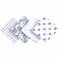 Emma & Noah Set De 4 Pañales De Gasa Azul 80 X 80 Cm -Tienda De Cuidado Del Bebé emma noah set de 4 panales de gasa azul 80 x 80 cm a275441 3