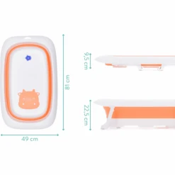 Fillikid Bañera Plegable Hippo, Orange -Tienda De Cuidado Del Bebé fillikid banera plegable hippo orange a371894 3