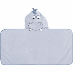 Fillikid Toalla De Baño Con Capucha Hipopótamo Azul 65 X 125 Cm -Tienda De Cuidado Del Bebé fillikid toalla de bano con capucha hipopotamo azul 65 x 125 cm a317470 2