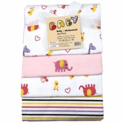 HÜTTE & CO Paquete De 4 Paños Molleton Rosa