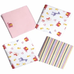 HÜTTE & CO Paquete De 4 Paños Molleton Rosa -Tienda De Cuidado Del Bebé huette amp co paquete de 4 panos molleton rosa a312688 3