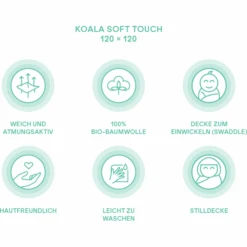 KOALA BABY CARE ® Pañal De Gasa Soft Touch 120 X 120 Cm Paquete De 2 - Azul -Tienda De Cuidado Del Bebé koala baby care panal de gasa soft touch 120 x 120 cm paquete de 2 azul a408321 2