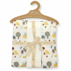 LITTLE Paños Algodón Para Bebé Organic Garden View Offwhite 3 Unidades -Tienda De Cuidado Del Bebé little panos algodon para bebe organic garden view offwhite 3 unidades a329263 2