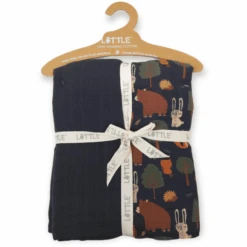 LITTLE Paños Multiusos De Muselina Paquete De 2 Organic Forest Azul-gris -Tienda De Cuidado Del Bebé little panos multiusos de muselina paquete de 2 organic forest azul gris a329252 2