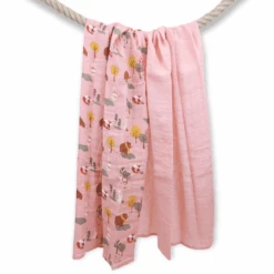 LITTLE Toalla Orgánica Forest Animals Powder Rose 2 Unidades -Tienda De Cuidado Del Bebé little toalla organica forest animals powder rose 2 unidades a329250 3