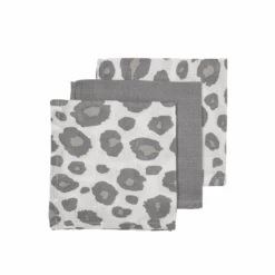 Meyco Paquete De 3 Paños Para Eructar Panter Neutro / Gris 30 X 30 Cm