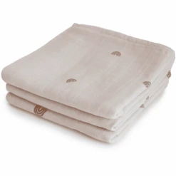 Mushie Paquete De 3 Paños De Muselina Arco Iris