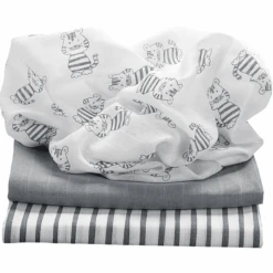 Odenwälder Paquete De 3 Pañales De Gasa Gris 80 X 80 Cm