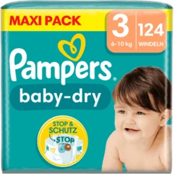 Pampers® Pampers Pañales Baby-Dry, Talla 3, 6-10kg, Maxi Pack (1 X 124 Pañales) -Tienda De Cuidado Del Bebé pampers panales baby dry talla 3 6 10kg maxi pack 1 x 124 panales a413049 2