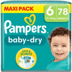 Pampers® Pampers Pañales Baby-Dry, Talla 6, 13-18 Kg, Maxi Pack (1 X 78 Pañales)
