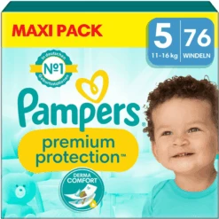 Pampers® Pampers Premium Protection , Talla 5 Junior , 11-16kg, Maxi Pack (1x 76 Pañales)