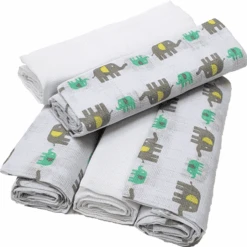 Paños De Gasa HÜTTE & CO Gris Elefante-verde 5er-Pack 8 Paños De Gasa HÜTTE & CO Gris Elefante-verde 5er-Pack -Tienda De Cuidado Del Bebé panos de gasa huette amp co gris elefante verde 5er pack a258569 2