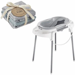 Rotho Babydesign Rotho Baby Design Baño Station TOP Stone Gris + Juego De 3 Toallitas De Regalo