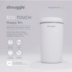 Shnuggle® Shnuggle ® Cubo De Pañales Ecológico Touch -Tienda De Cuidado Del Bebé shnuggle cubo de panales ecologico touch a360159 3