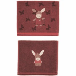 Sterntaler Toalla Infantil Paquete Doble Emmily Rojo Oscuro 50 X 30 Cm