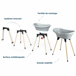 THERMOBABY® Thermobaby ® Vasco Set De Baño 7 En 1, Encanto Gris -Tienda De Cuidado Del Bebé thermobaby vasco set de bano 7 en 1 encanto gris a415602 2