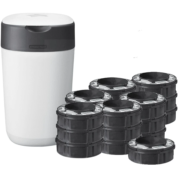 Tommee Tippee Cubo De Pañales Twist & Click Advanced , Incluye 19 Cassettes Con Película Antibacteriana Green De Origen Sostenible En Color Blanco 3 Tommee Tippee Cubo De Pañales Twist & Click Advanced , Incluye 19 Cassettes Con Película Antibacteriana Green De Origen Sostenible En Color Blanco