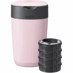 Tommee Tippee Twist & Click Advanced Cubo Para Pañales Con 4 Cassettes Con Película Antibacteriana Green Rosa