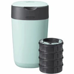 Tommee Tippee Twist & Click Advanced Cubo Para Pañales Con 4 Cassettes Con Película Antibacteriana Green Verde