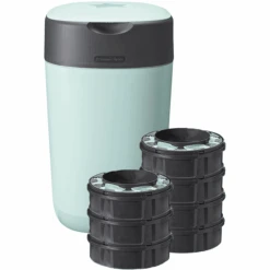 Tommee Tippee Twist & Click Advanced Cubo Para Pañales Con 7 Cassettes Con Película Antibacteriana Green Verde