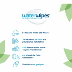 WaterWipes Toallitas Para Bebés, Niños, Biodegradables, 60 Toallitas -Tienda De Cuidado Del Bebé waterwipes toallitas para bebes ninos biodegradables 60 toallitas a334269 3